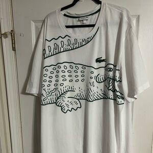 Lacoste White Tee with Green Accents